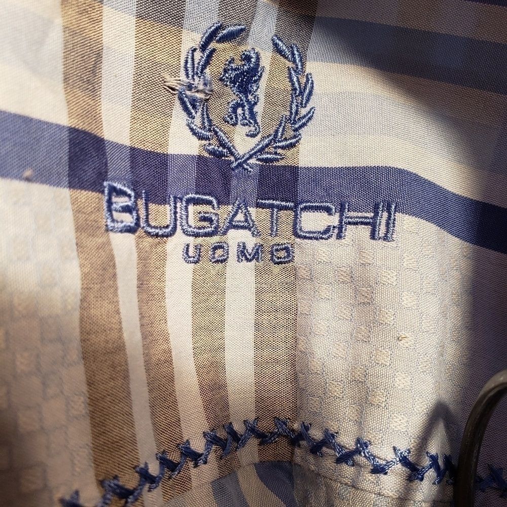 Bugatchi Plaid Button Down Shirt Flip Cuff Shirt - Picture 4 of 8